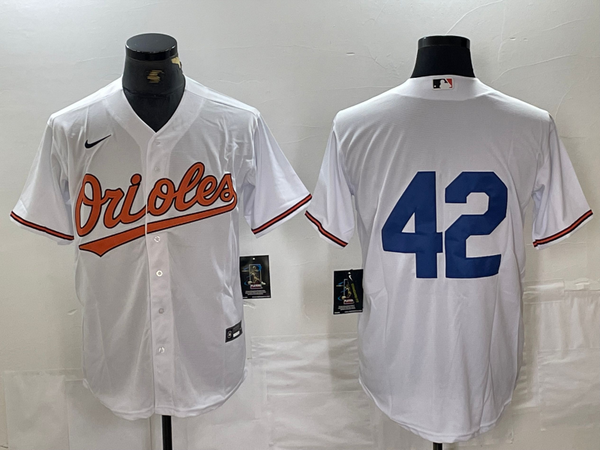 Men's Baltimore Orioles #42 White 2024 Jackie Robinson Day Home Limited Jersey