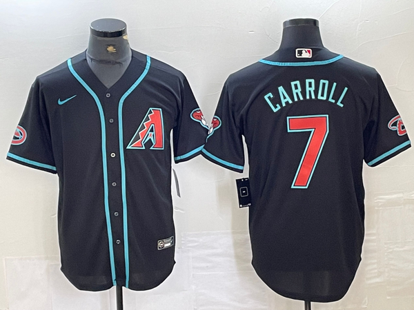 Men's Arizona Diamondbacks Corbin Carroll #7 Black Replica Player Jersey