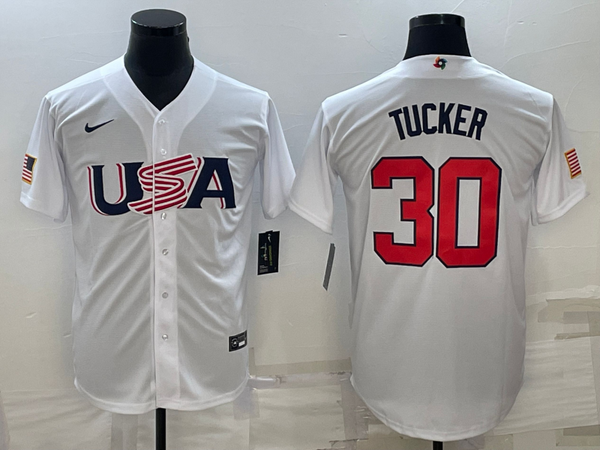 Men's 2023 World Baseball Classic #30 Kyle Tucker USA White Jersey