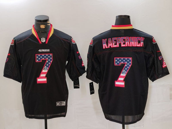 Men's San Francisco 49ers Colin Kaepernick #7 Black Team Game Jersey