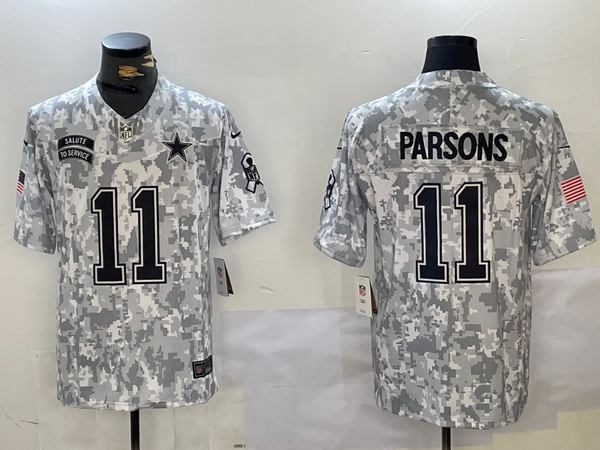 Men's Dallas Cowboys Micah Parsons #11 Arctic Camo 2024 Salute to Service Limited Jersey