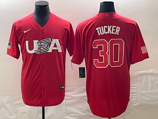 Men's 2023 World Baseball Classic #30 Kyle Tucker USA Red Jersey