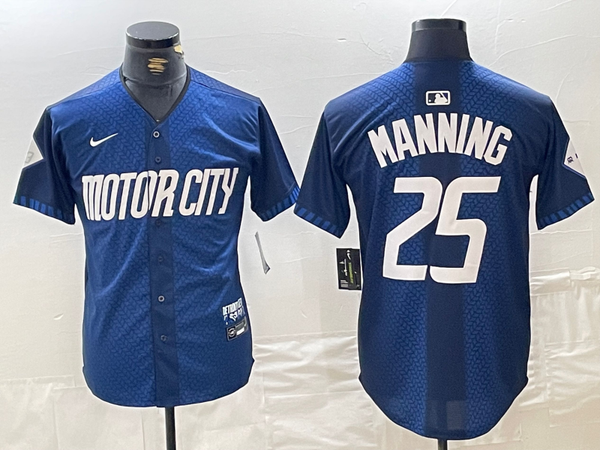 Men's Detroit Tigers Matt Manning #25 Navy 2024 City Connect Limited Player Jersey