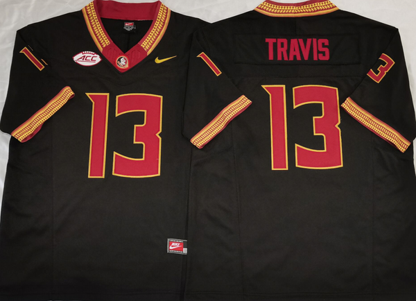 Men's Florida State Seminoles Jordan Travis #13 Black Player Jersey