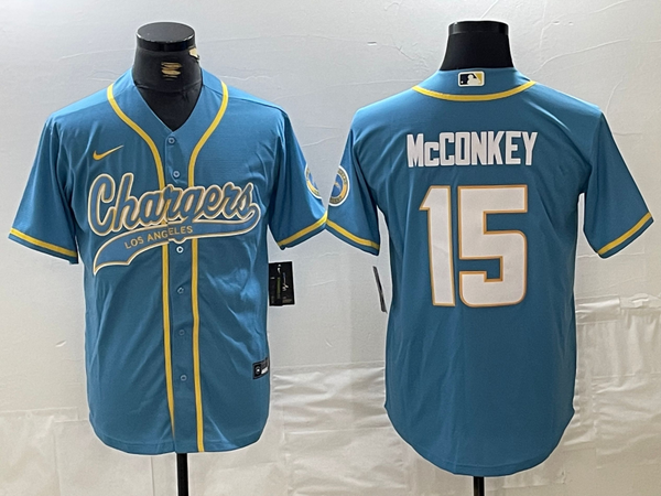 Men's Los Angeles Chargers Ladd McConkey #15 Powder Blue Game Jersey