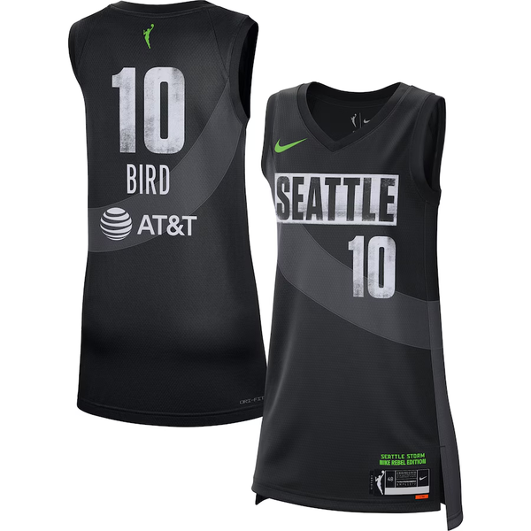 Men's Seattle Storm Sue Bird #10 Black 2021 Rebel Edition Victory Player Jersey