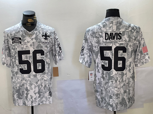 Men's New Orleans Saints Demario Davis #56 Arctic Camo 2024 Salute to Service Limited Jersey