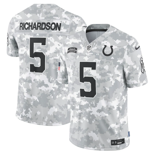 Men's Indianapolis Colts Anthony Richardson #5 Arctic Camo 2024 Salute to Service Limited Jersey