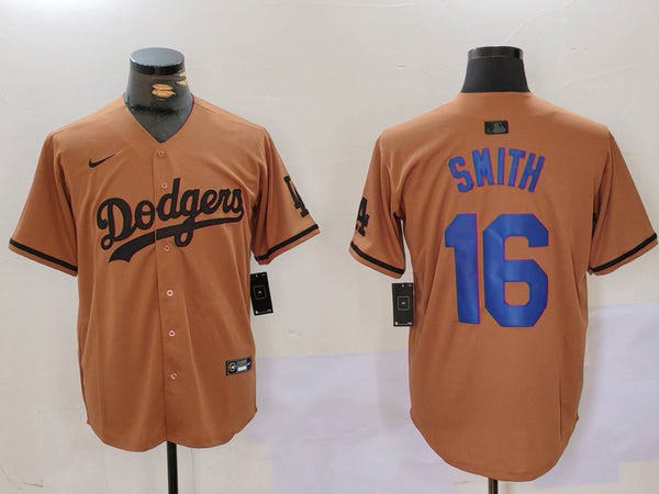 Men's Los Angeles Dodgers Will Smith #16 Brown Game Player Jersey