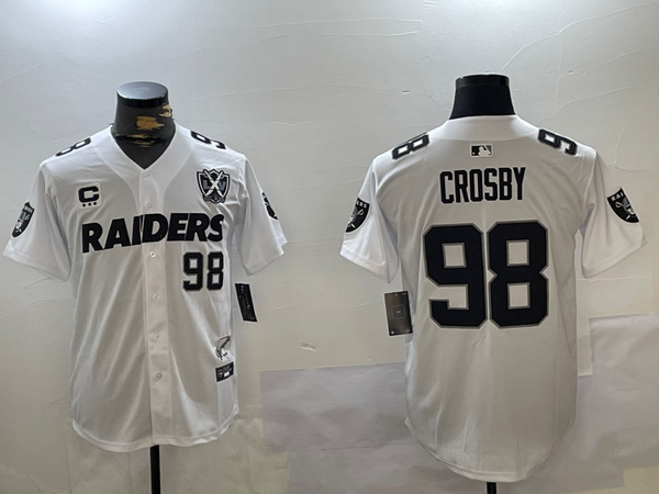 Men's Las Vegas Raiders Maxx Crosby #98 White Vapor F.U.S.E. Limited Jersey