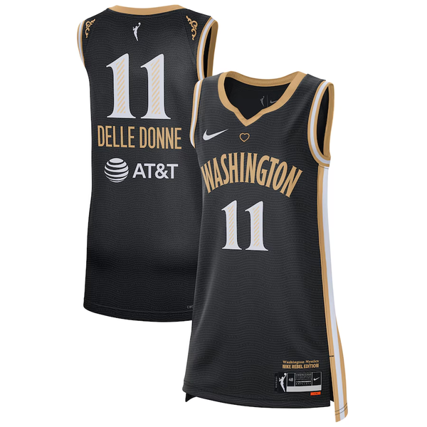 Men's Washington Mystics Elena Delle Donne #11 Black Rebel Edition Victory Player Jersey