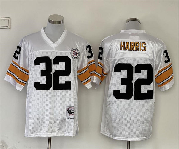 Men's Pittsburgh Steelers Franco Harris Mitchell & Ness White Legacy Replica Jersey