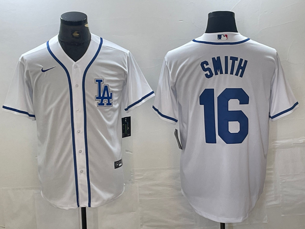 Men's Los Angeles Dodgers Will Smith #16 White Limited Player Jersey