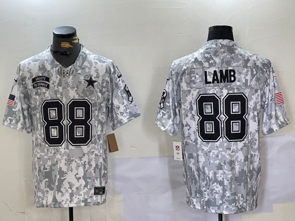 Men's Dallas Cowboys CeeDee Lamb #88 Arctic Camo 2024 Salute to Service Limited Jersey