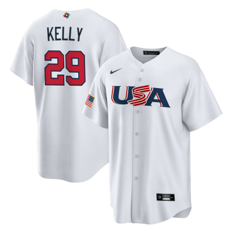 Men's 2023 World Baseball Classic #29 Merrill Kelly USA White Jersey