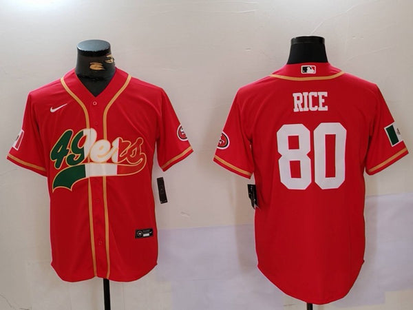 Men's San Francisco 49ers Jerry Rice #80 Scarlet Game Jersey