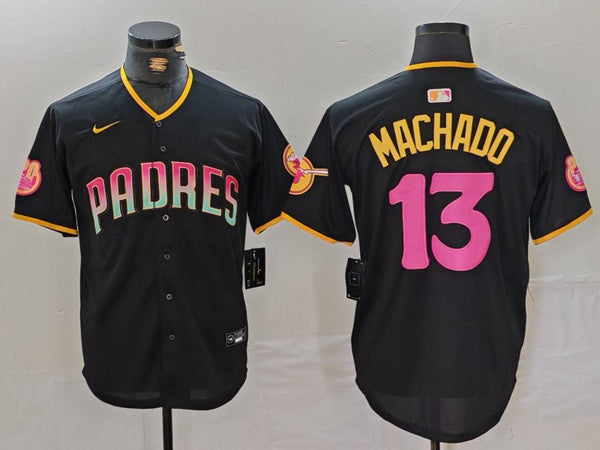 Men's San Diego Padres Manny Machado #13 Black Player Jersey Joint Edition