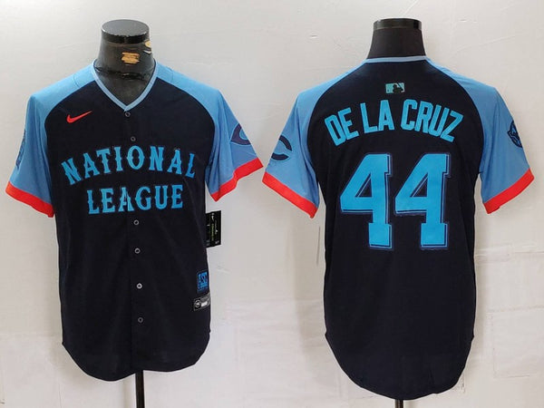 Men's National League Elly De La Cruz #44 Navy 2024 MLB All-Star Game Limited Player Jersey