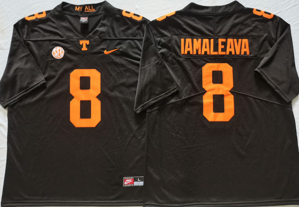 Men's Tennessee Volunteers Nico Iamaleava #8 Black Player Game Jersey