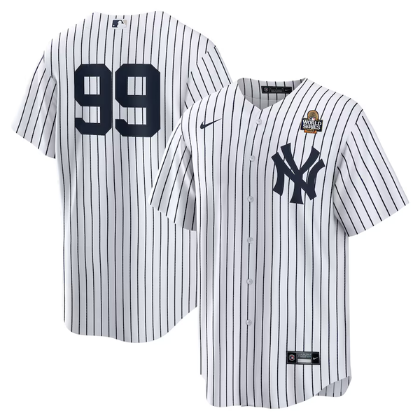 Men's New York Yankees Aaron Judge #99 White 2024 World Series Home Replica Player Jersey