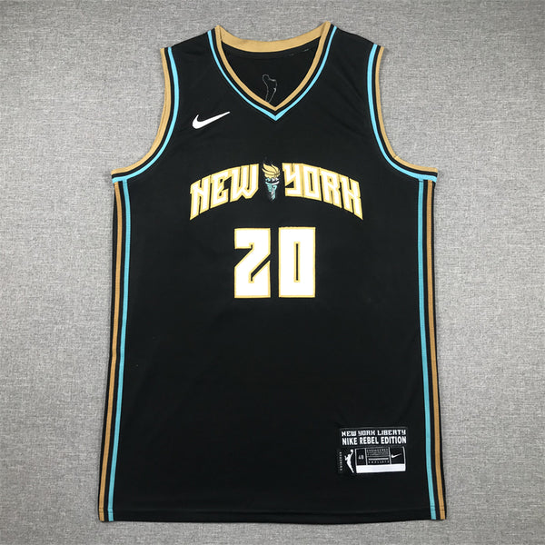 Men's New York Liberty Sabrina Ionescu #20 Black Basketball Jersey