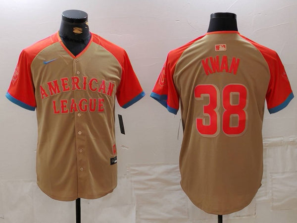 Men's American League Steven Kwan #38 Cream 2024 MLB All-Star Game Limited Player Jersey