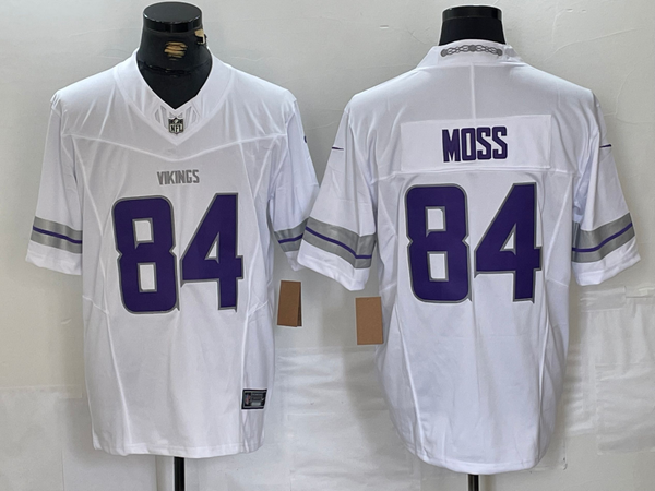 Men's Minnesota Vikings Randy Moss #84 White Alternate Vapor F.U.S.E. Elite Player Jersey