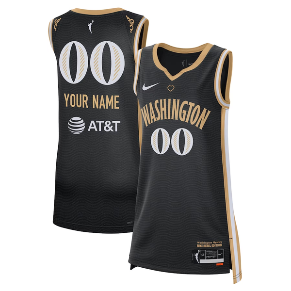 Men's Washington Mystics Black 2023 Rebel Edition Victory Custom Player Jersey