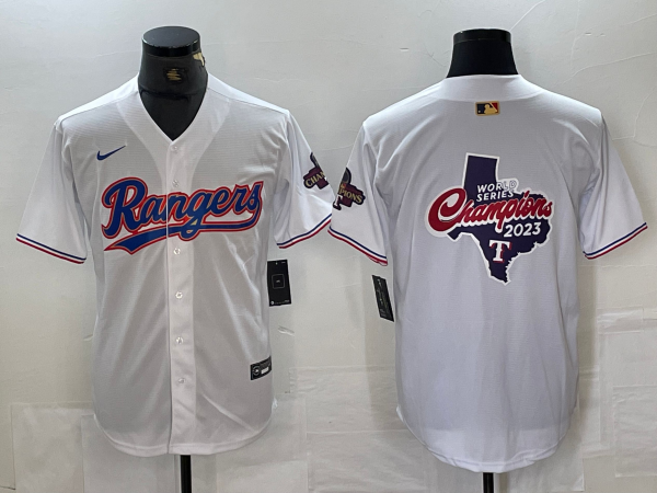 Men's Texas Rangers White 2024 Gold Collection Game Jersey