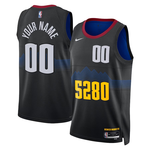 Men's Denver Nuggets Black 2023/24 Custom Swingman Jersey - City Edition