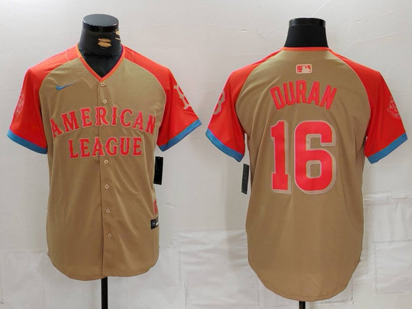 Men's American League Jarren Duran #16 Cream 2024 MLB All-Star Game Limited Player Jersey