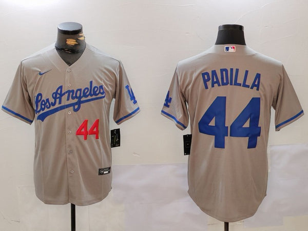 Men's Los Angeles Dodgers Vicente Padilla #44 Gray Alternate Player Jersey