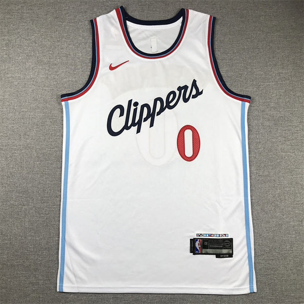 Men's LA Clippers Russell Westbrook #0 White Swingman Jersey