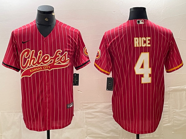 Men's Kansas City Chiefs Rashee Rice #4 Red Game Jersey Joint Edition