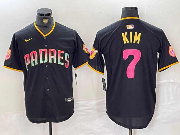 Men's San Diego Padres Ha-Seong Kim #7 Black Replica Player Jersey