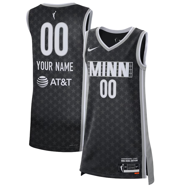 Men's Minnesota Lynx Black 2021 Rebel Edition Victory Custom Jersey