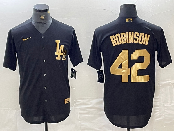 Men's Los Angeles Dodgers Jackie Robinson #42 Black Limited Player Jersey