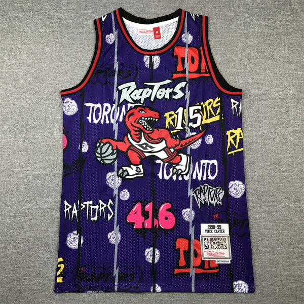 Men's Toronto Raptors Vince Carter #15 Purple Swingman Player Jersey - Graffiti Edition