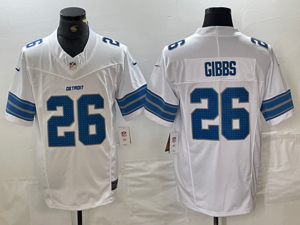 Men's Detroit Lions Jahmyr Gibbs #26 White Vapor F.U.S.E. Limited Jersey