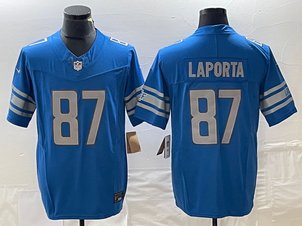 Men's Detroit Lions Sam Laporta #87 Blue Player Game Jersey