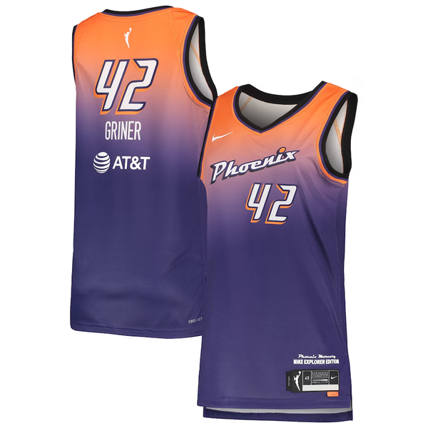 Men's Phoenix Mercury Brittney Griner #42 Purple Explorer Edition Victory Jersey