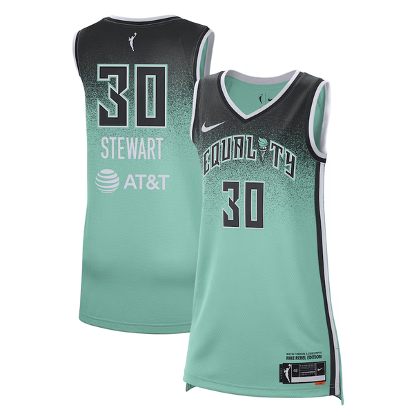 Men's New York Liberty Breanna Stewart #30 Mint Explorer Edition Player Jersey