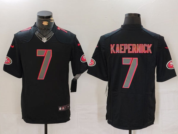 Men's San Francisco 49ers Colin Kaepernick #7 Black Game Team Jersey