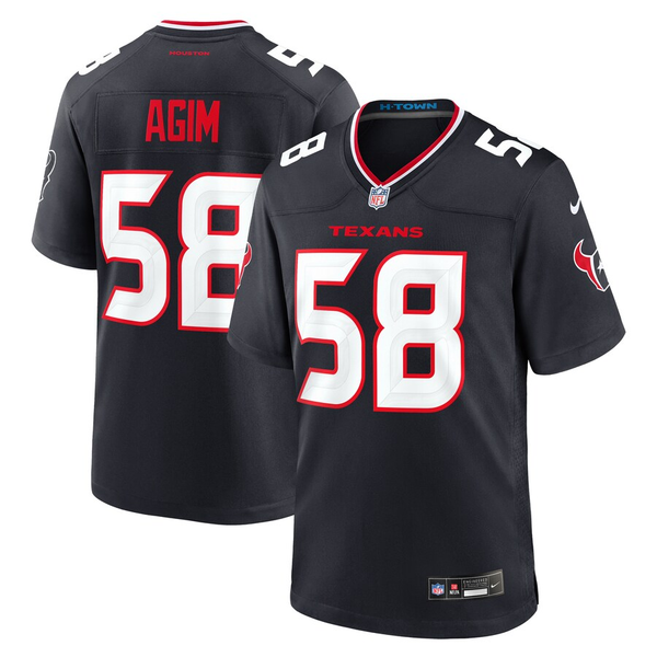 Men's Houston Texans McTelvin Agim #58 Navy Team Game Jersey