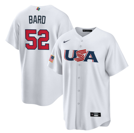 Men's 2023 World Baseball Classic #52 Daniel Bard USA White Jersey