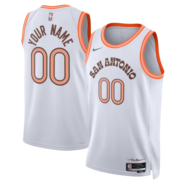 Men's San Antonio Spurs White 2023/24 Custom Swingman Jersey - City Edition