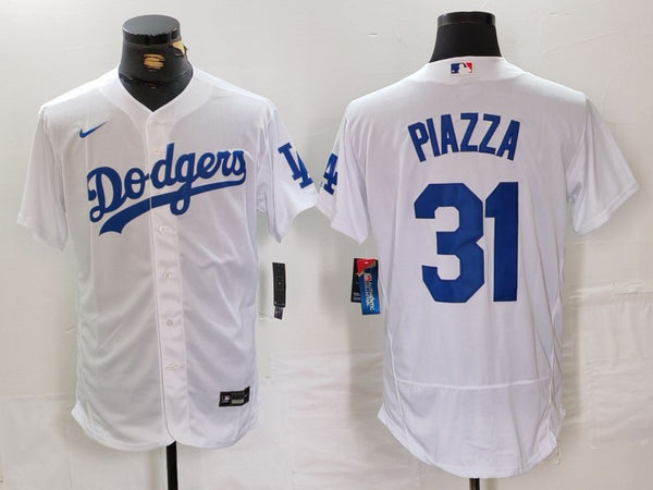 Men's Los Angeles Dodgers Mike Piazza #31 White Replica Game Jersey