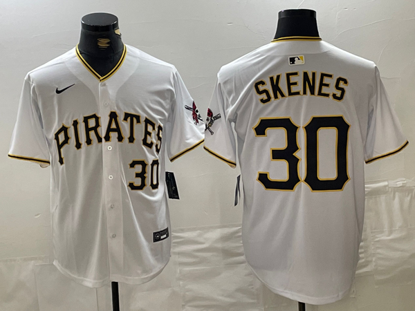 Men's Pittsburgh Pirates Paul Skenes #30 White Home Replica Player Jersey