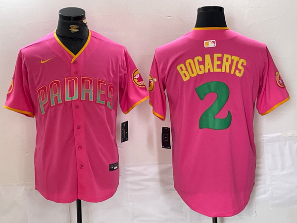 Men's San Diego Padres Xander Bogaerts #2 Pink Replica Player Jersey