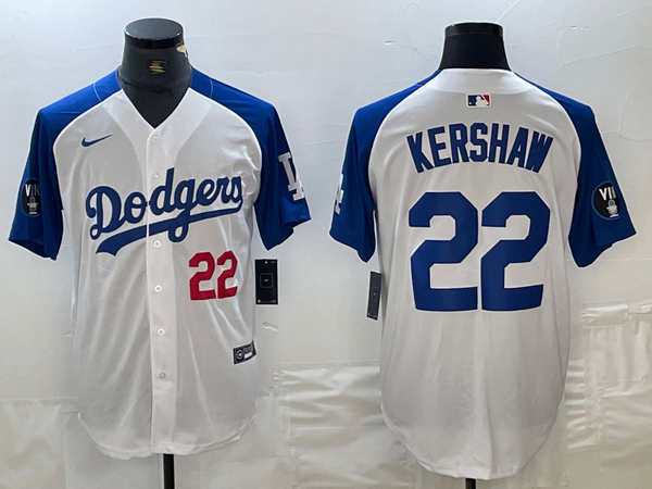 Men's Los Angeles Dodgers Clayton Kershaw #22 White Limited Game Jersey